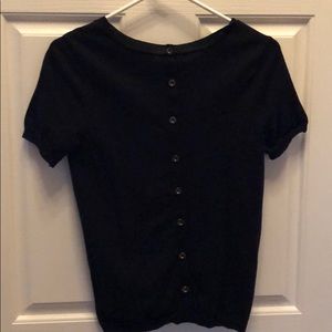 Limited short sleeve sweater back buttons small